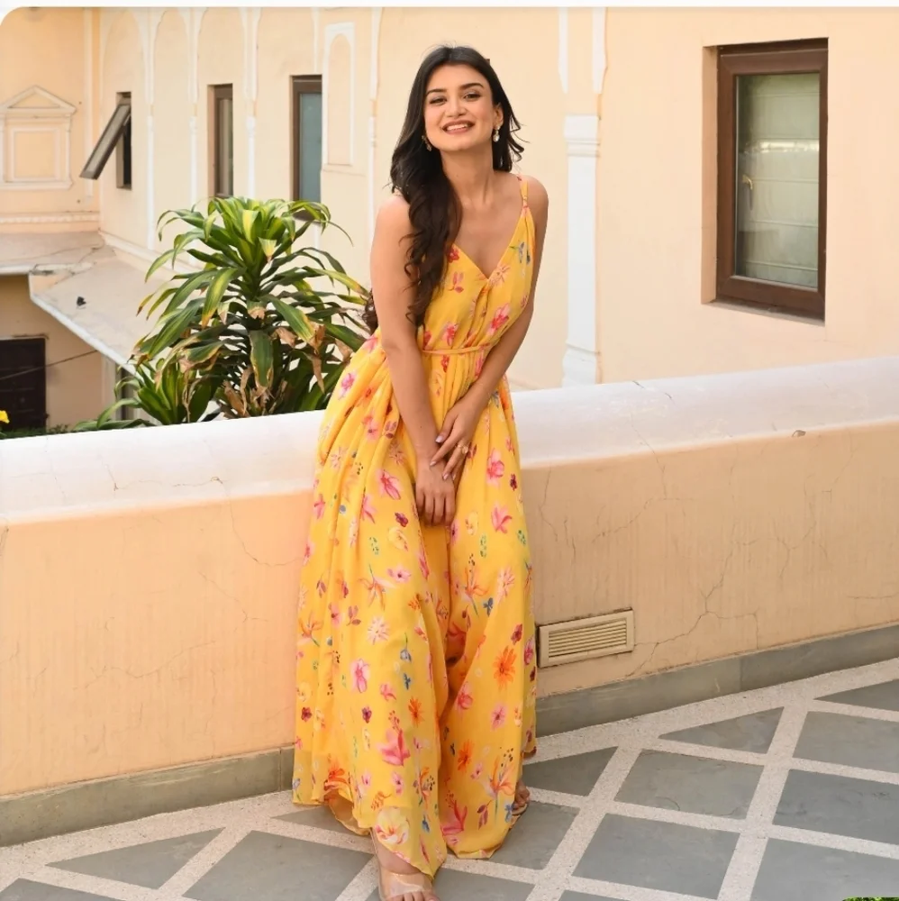 Floral Yellow Jumpsuit - Picture 9 of 12